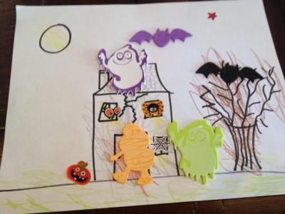Halloween Activity with stickers and crayons to help follow directions
