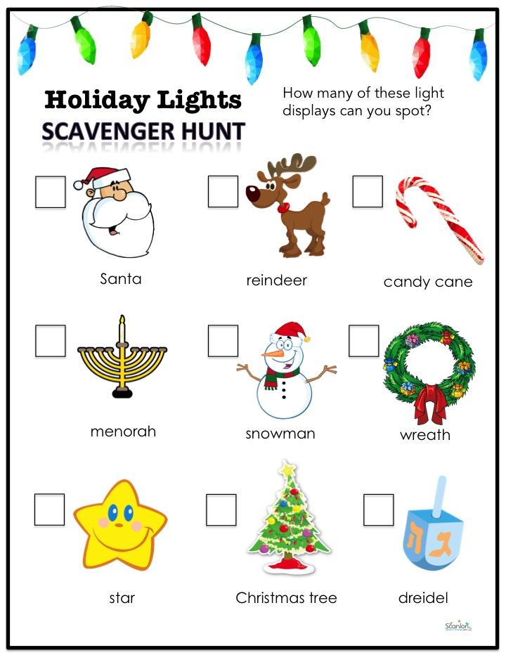 Holiday lights scavenger hunt