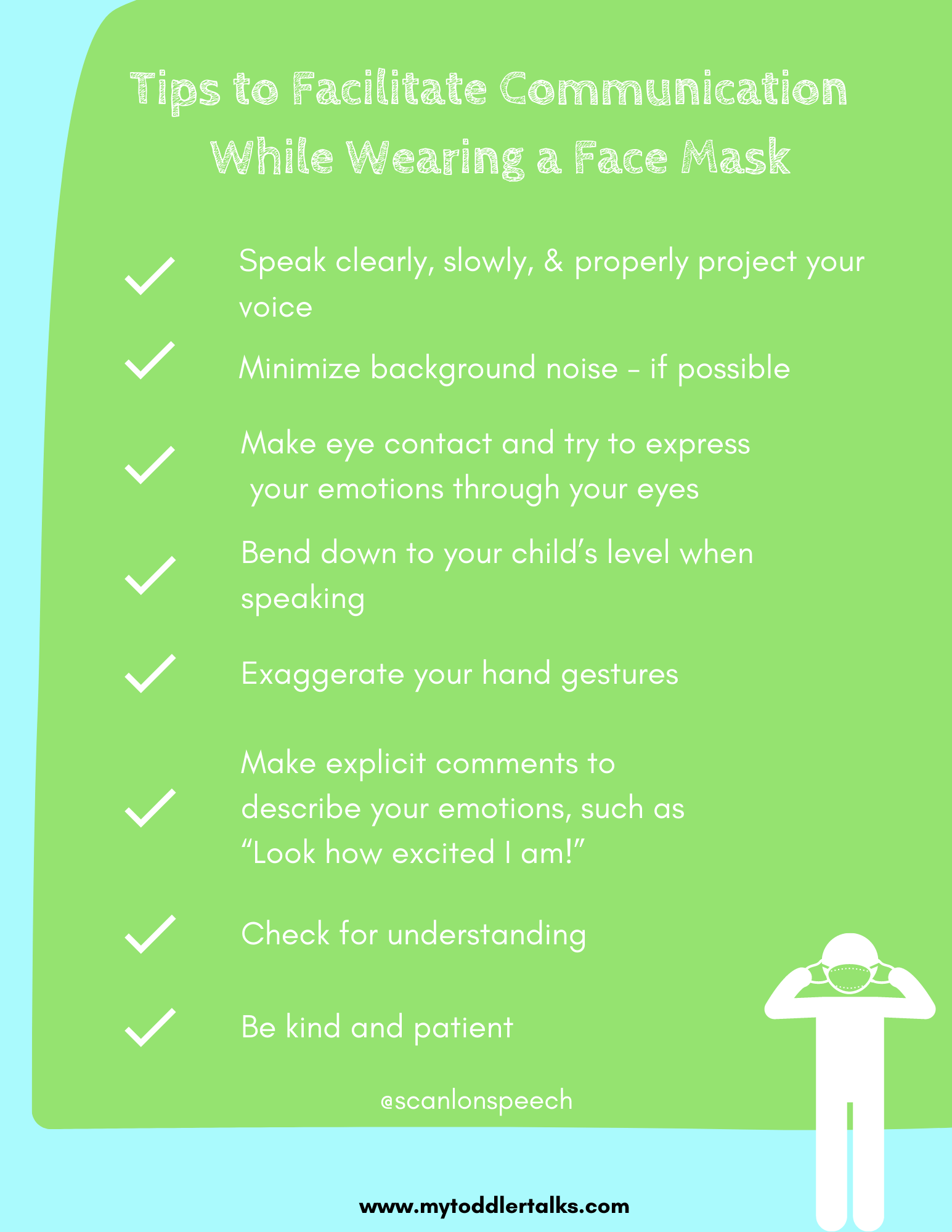 face masks and language development, communication tips while wearing a face mask