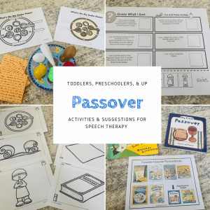 Passover, speech therapy, activities
