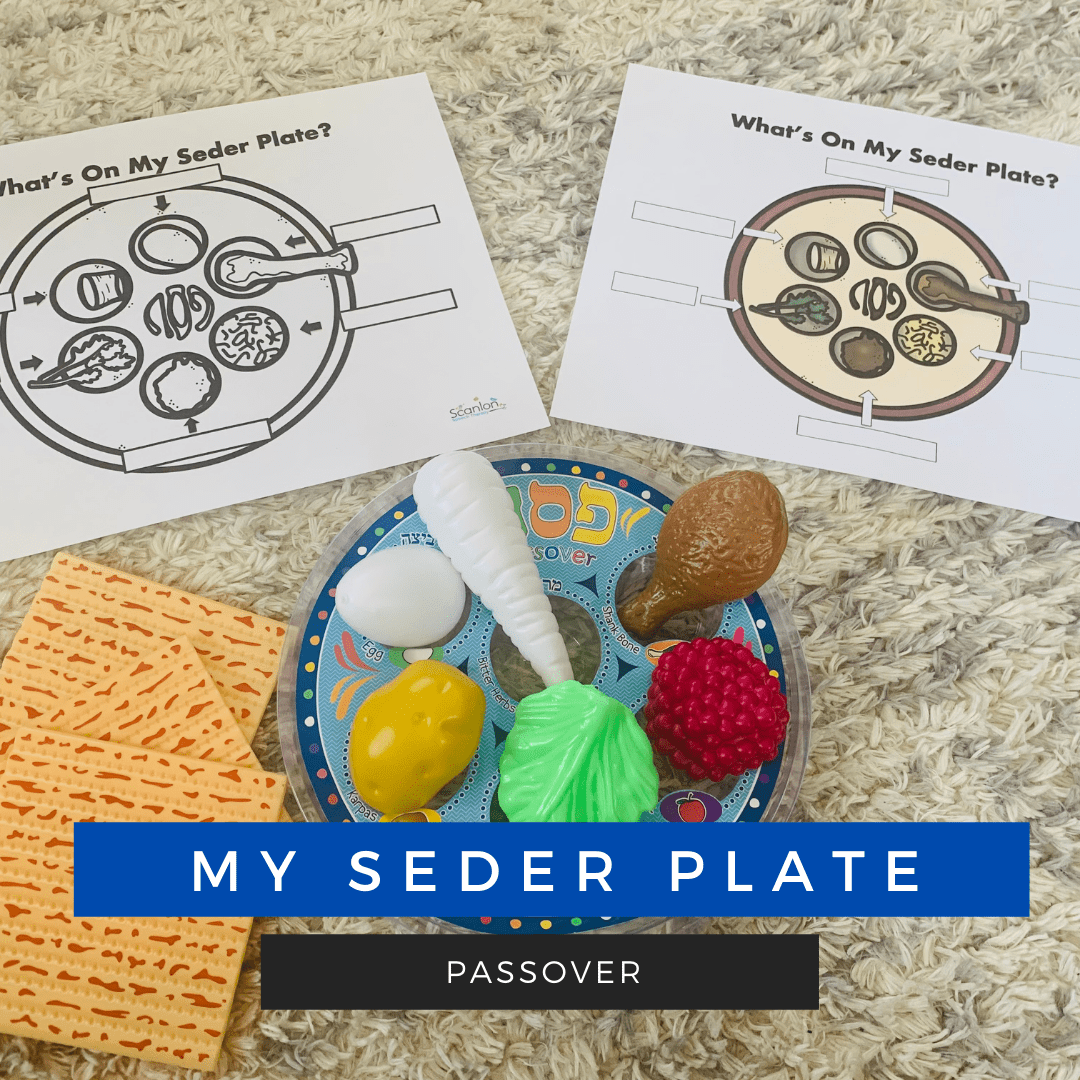What's on my seder table and plate. A vocabulary building activity for Passover. Speech Therapy 