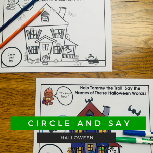Circle and Say, speech therapy worksheets