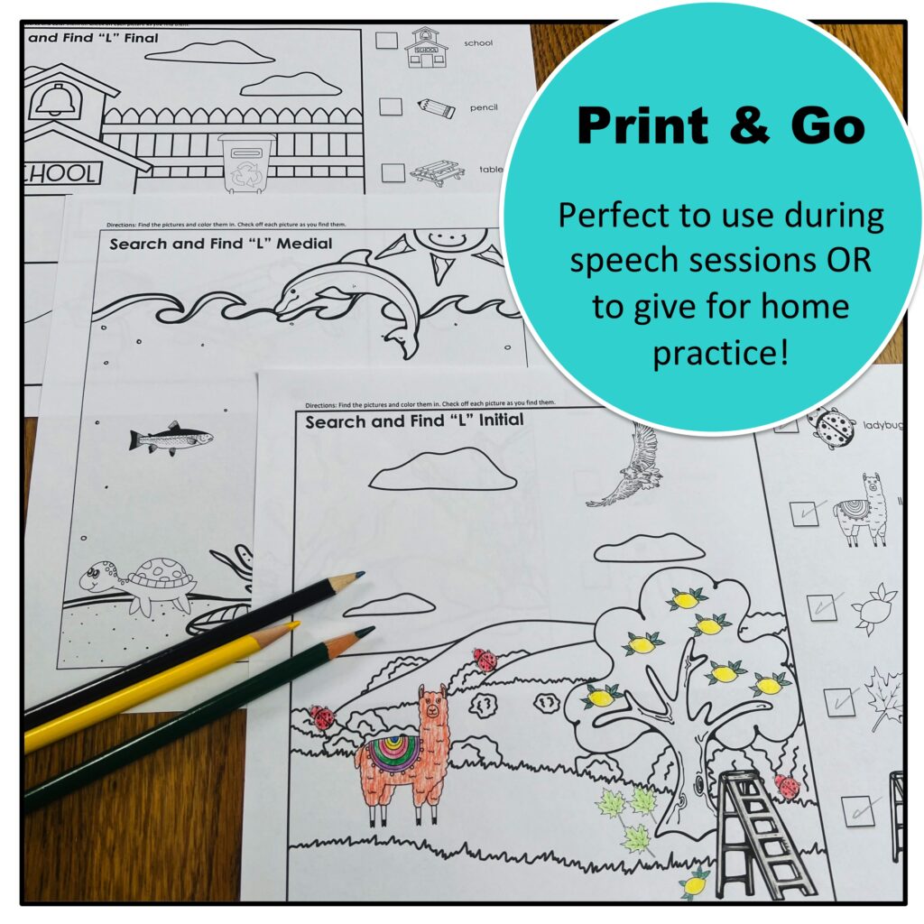 Free Printable L Sound Worksheets